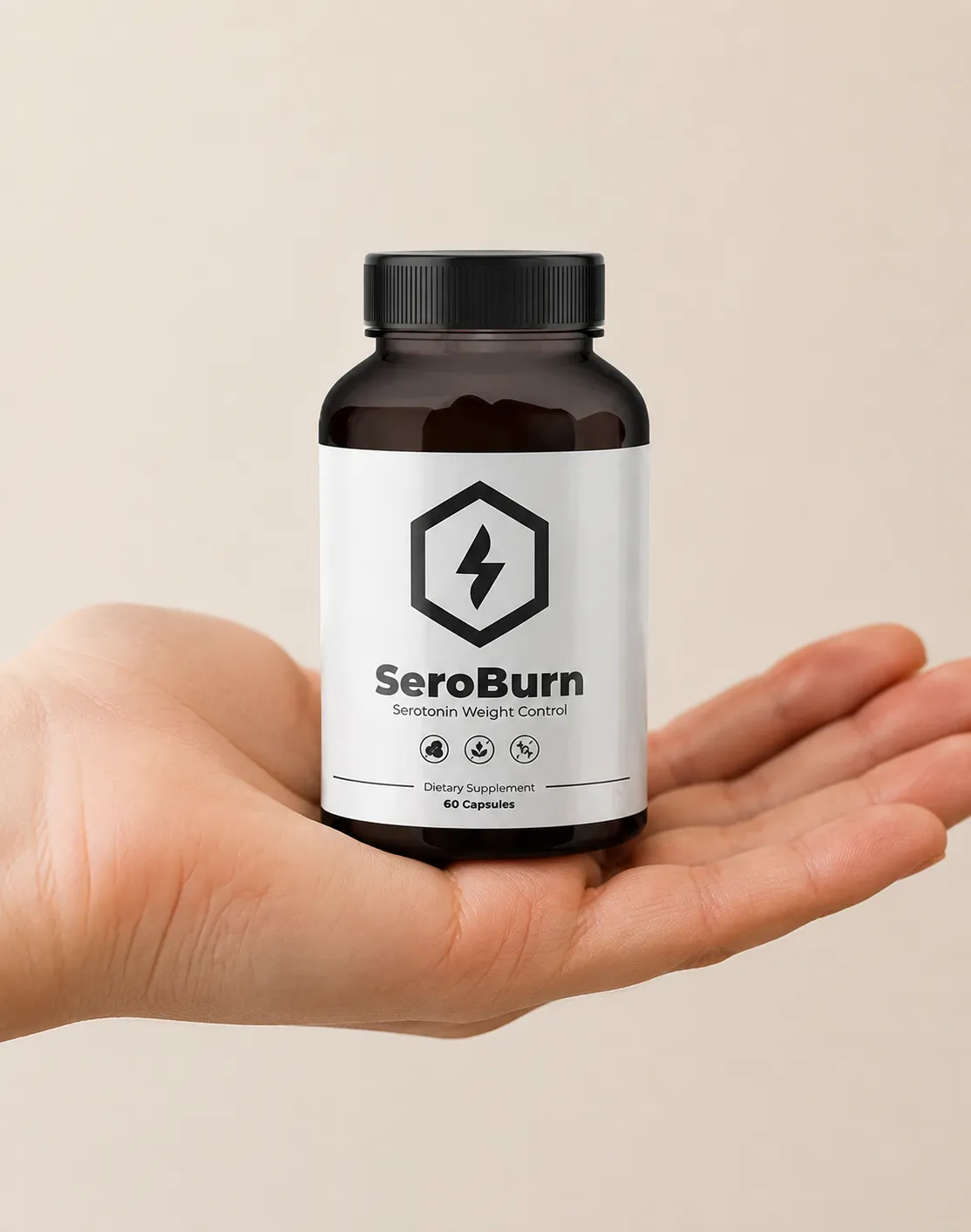 SeroBurn — the package held in a hand