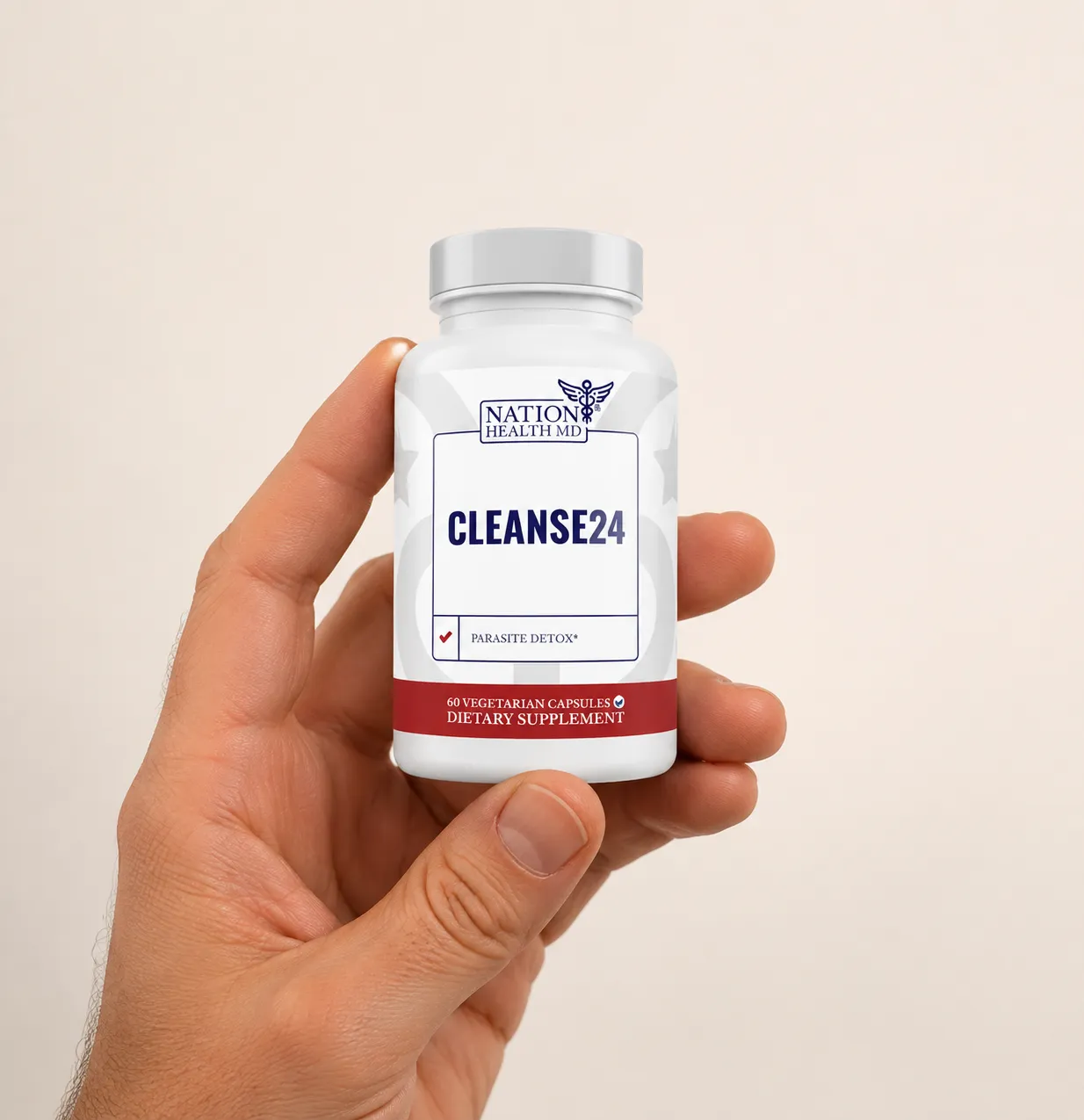 Cleanse 24 VSL — the package held in a hand