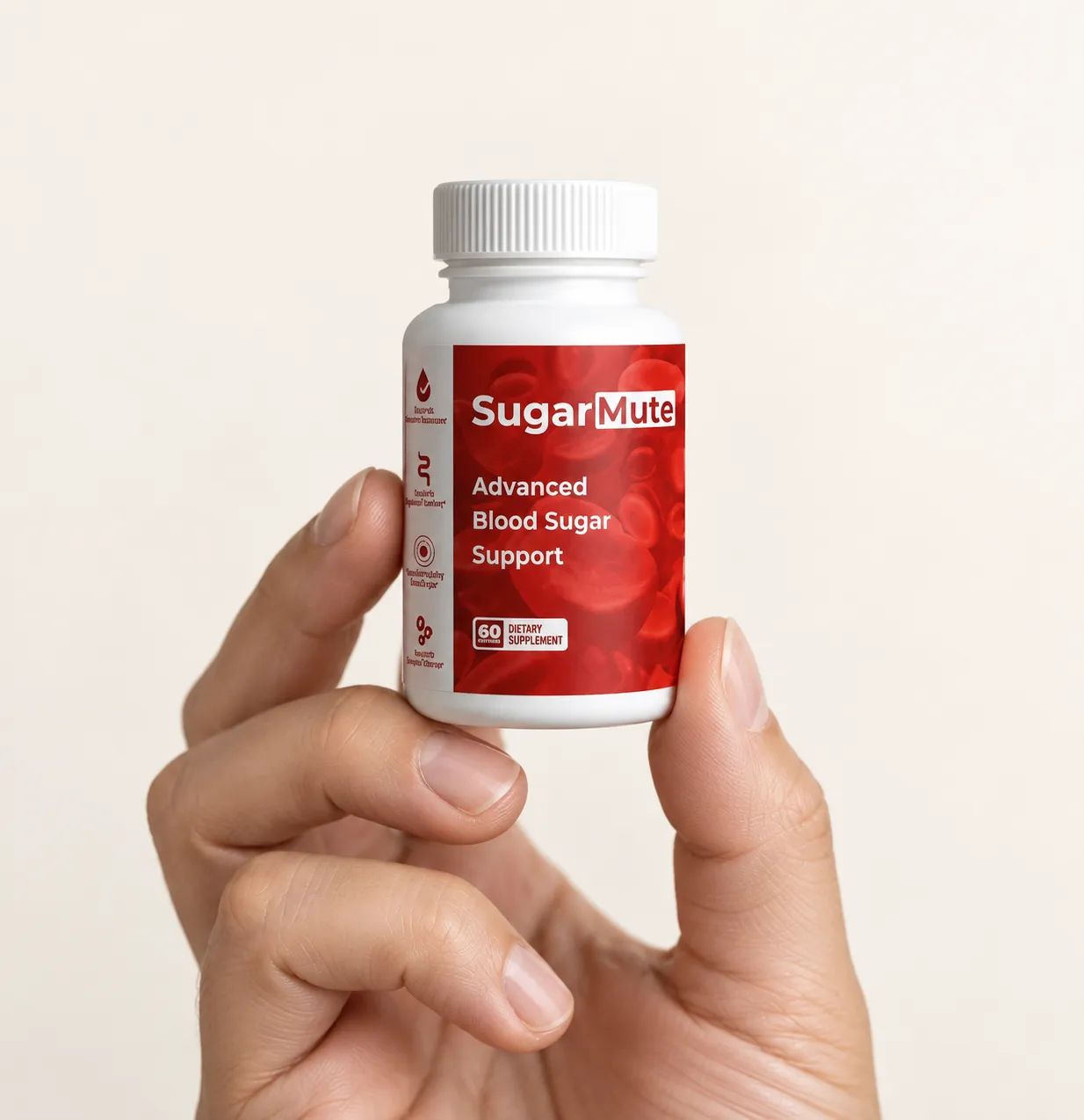 SugarMute — the package held in a hand