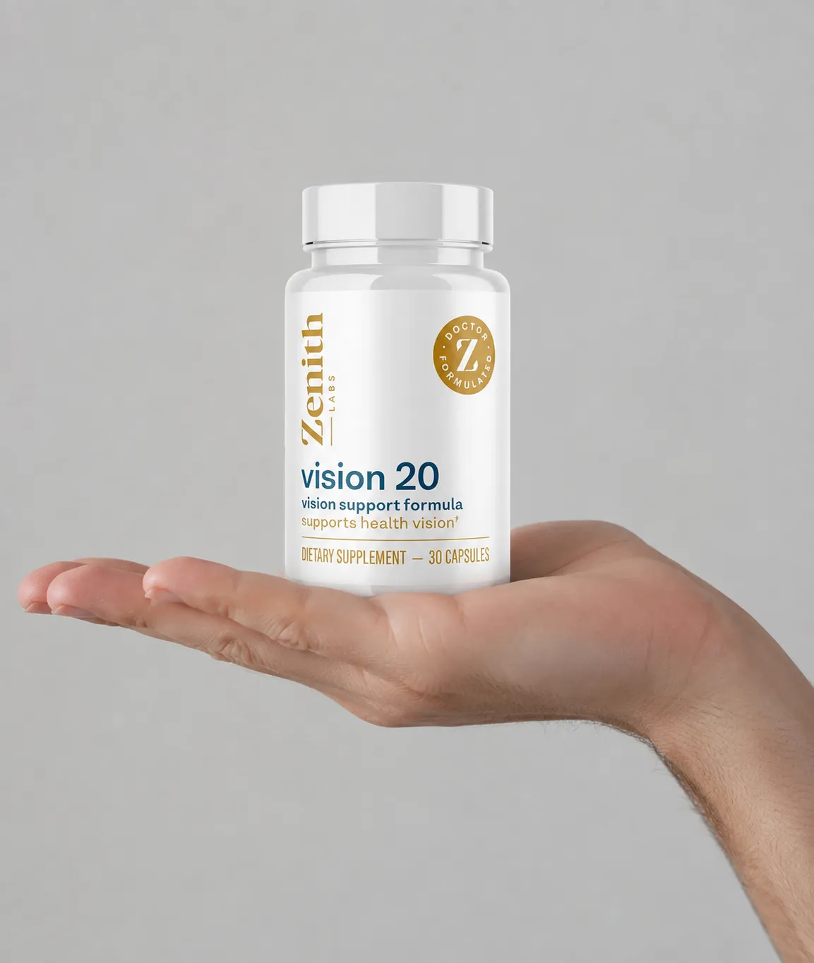 Vision 20 — the package held in a hand